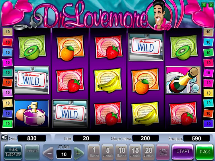Доктор Лавмор - игровой аппарат в казино Вулкан