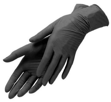 Одноразовые перчатки черного цвета