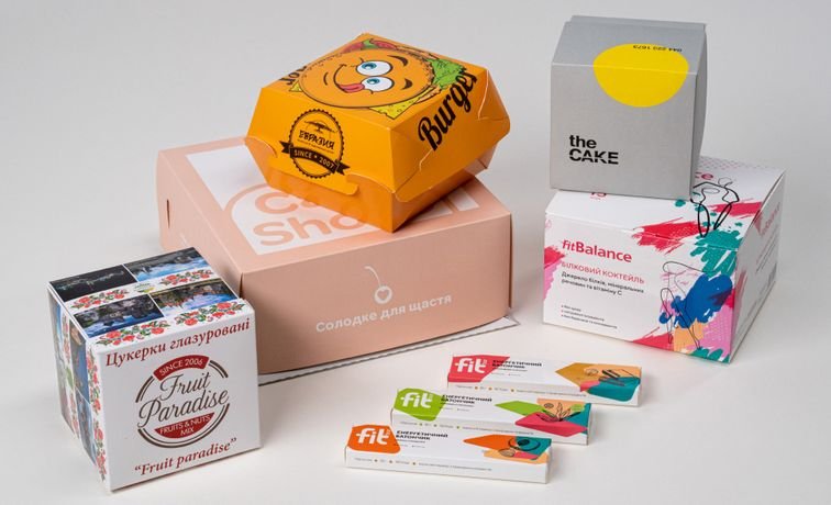 Изготовление картонных упаковок и коробок с логотипом на заказ Киев