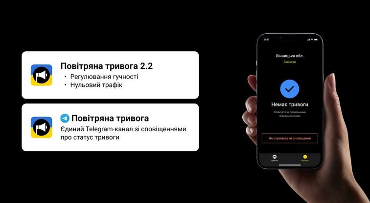 Приложение «Повітряна тривога» для Android и iOS