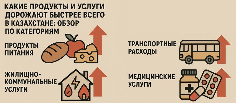 Какие продукты и услуги дорожают быстрее всего в Казахстане